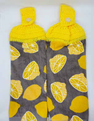 Lemons Slices Hanging Kitchen Towel Set