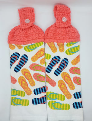 Summer Flip Flops Hanging Kitchen Towel Set