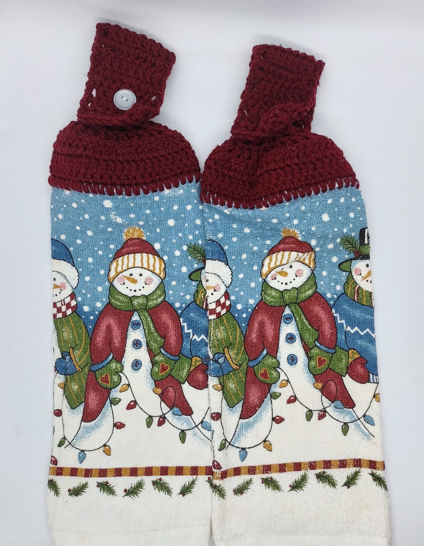 Winter Trio Snowmen Christmas Hanging Kitchen Towel Set