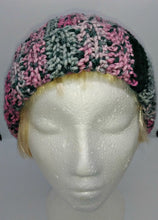 Load image into Gallery viewer, Pink &amp; Black Pompom Basic Winter Hat Ladies Teen