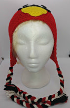 Load image into Gallery viewer, Cardinal Upset Bird Character Winter Braided Hat Child Teen Size