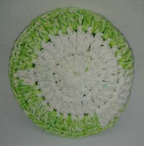 Lime Green & White Cotton & Nylon Dish Scrubbies