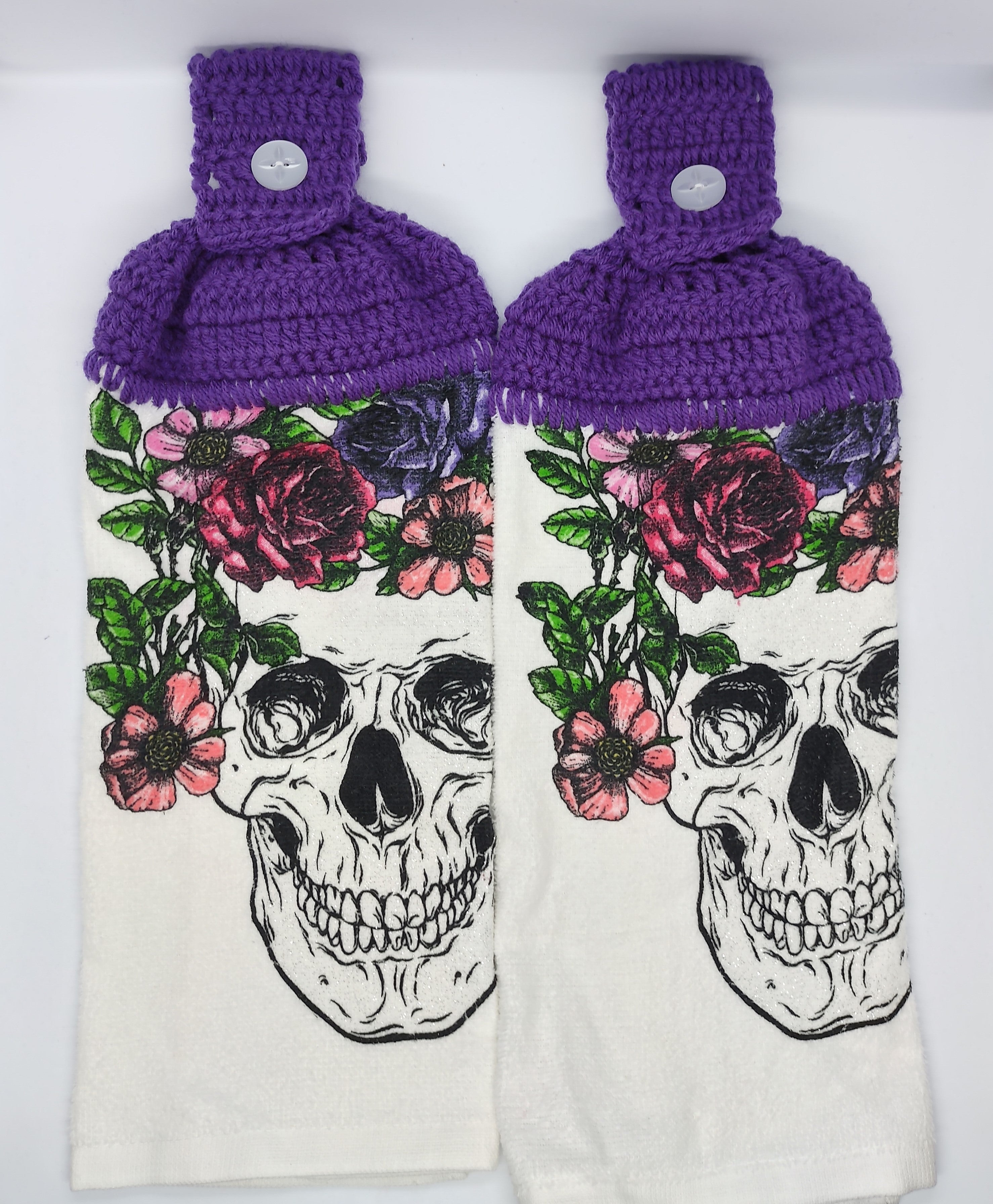 Gothic, Skull Floral, Kitchen Towel, Towel Toppers, Home Décor, Kitchen  Décor – Lori's Best Treasures - Crochet Gifts