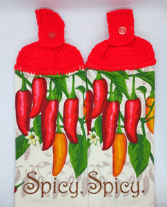 Spicy Peppers Hanging Kitchen Towel Set