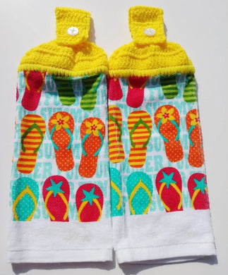 Summer Flip Flops Hanging Kitchen Towel Set