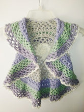 Load image into Gallery viewer, Girls Ring Around The Rosie Vest Size 4T Lavender Sage Gray Off White