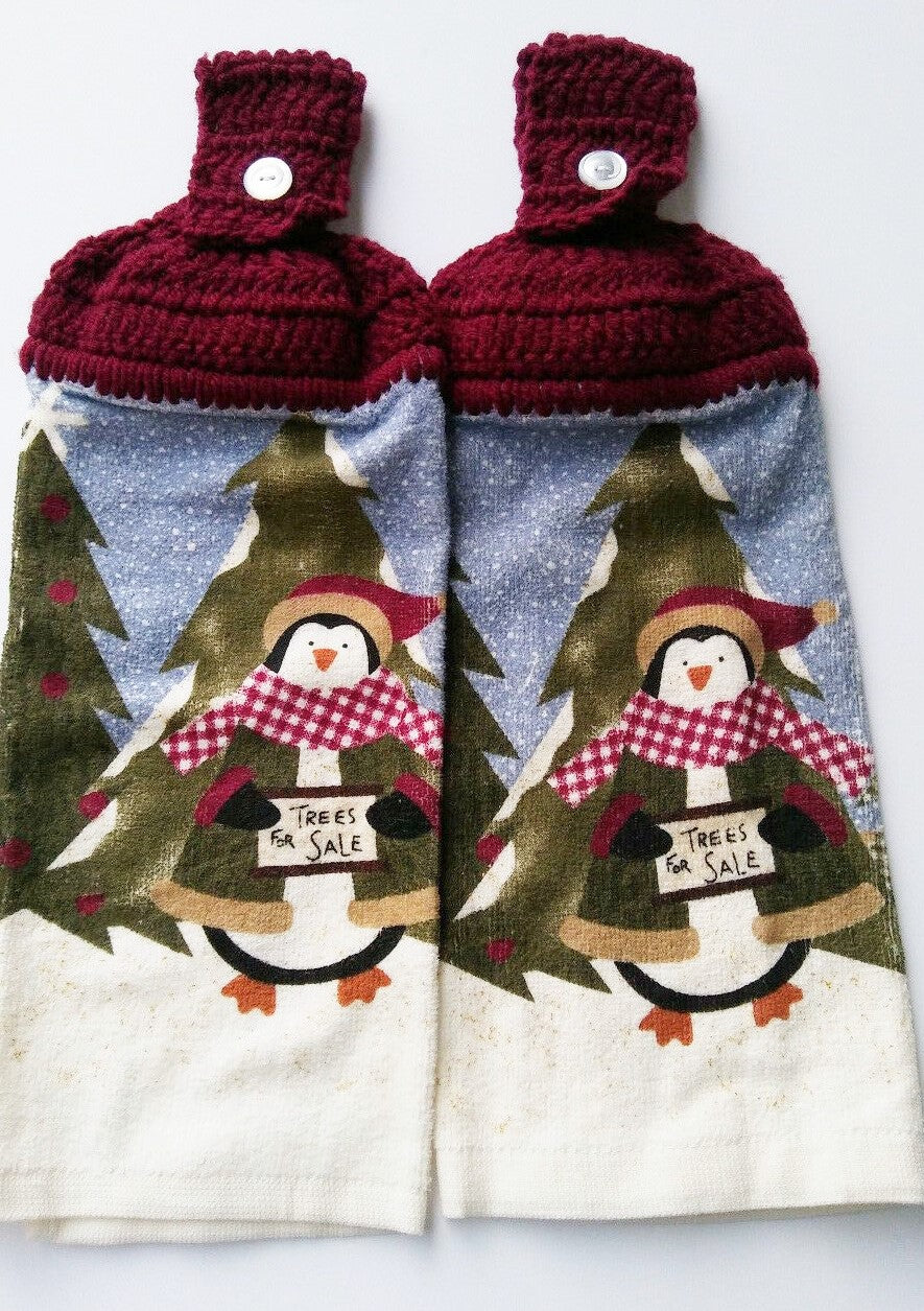 Christmas Penguin Hanging Kitchen Towel Set